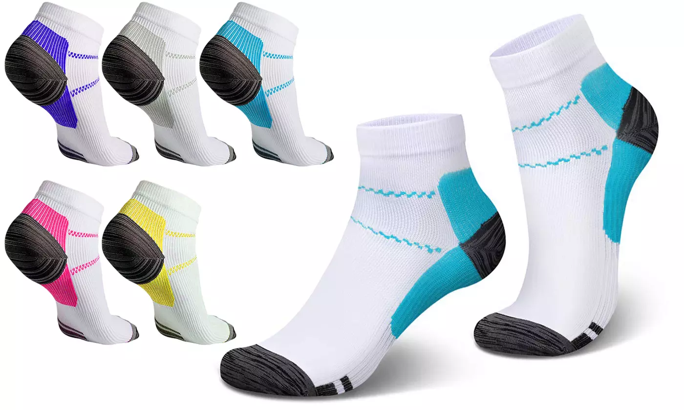 Unisex Compression Socks for Plantar Fasciitis Arch Ankle Support(5 Pairs) - Primary Image