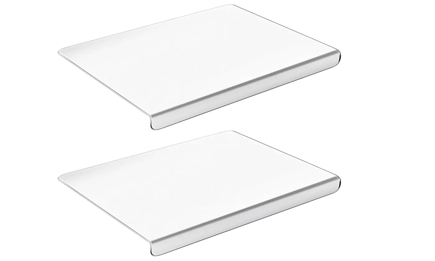 NewHome 18"x16" Clear Acrylic Cutting Board with Counter Lip (2-Pack)