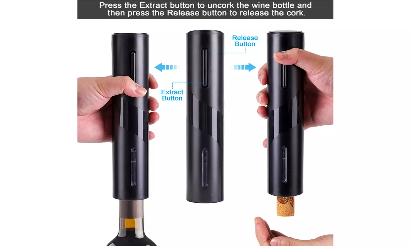 Electric Automatic Corkscrew Cordless 5-in-1 Wine Bottle Opener Set 