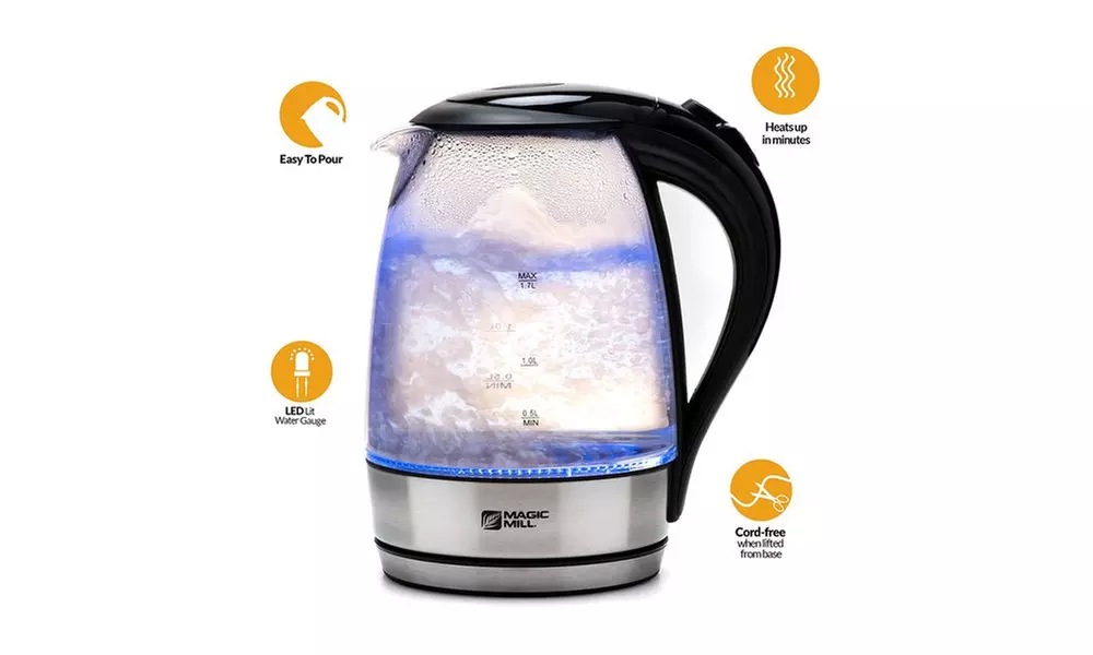 Magic Mill MEK-202S Glass Series 10-Cup Cordless Electric Kettle - Primary Image