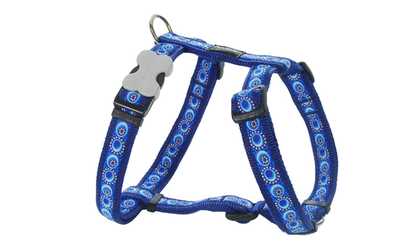 Red Dingo DH-CO-DB-ME Dog Harness Design Cosmos Dark Blue