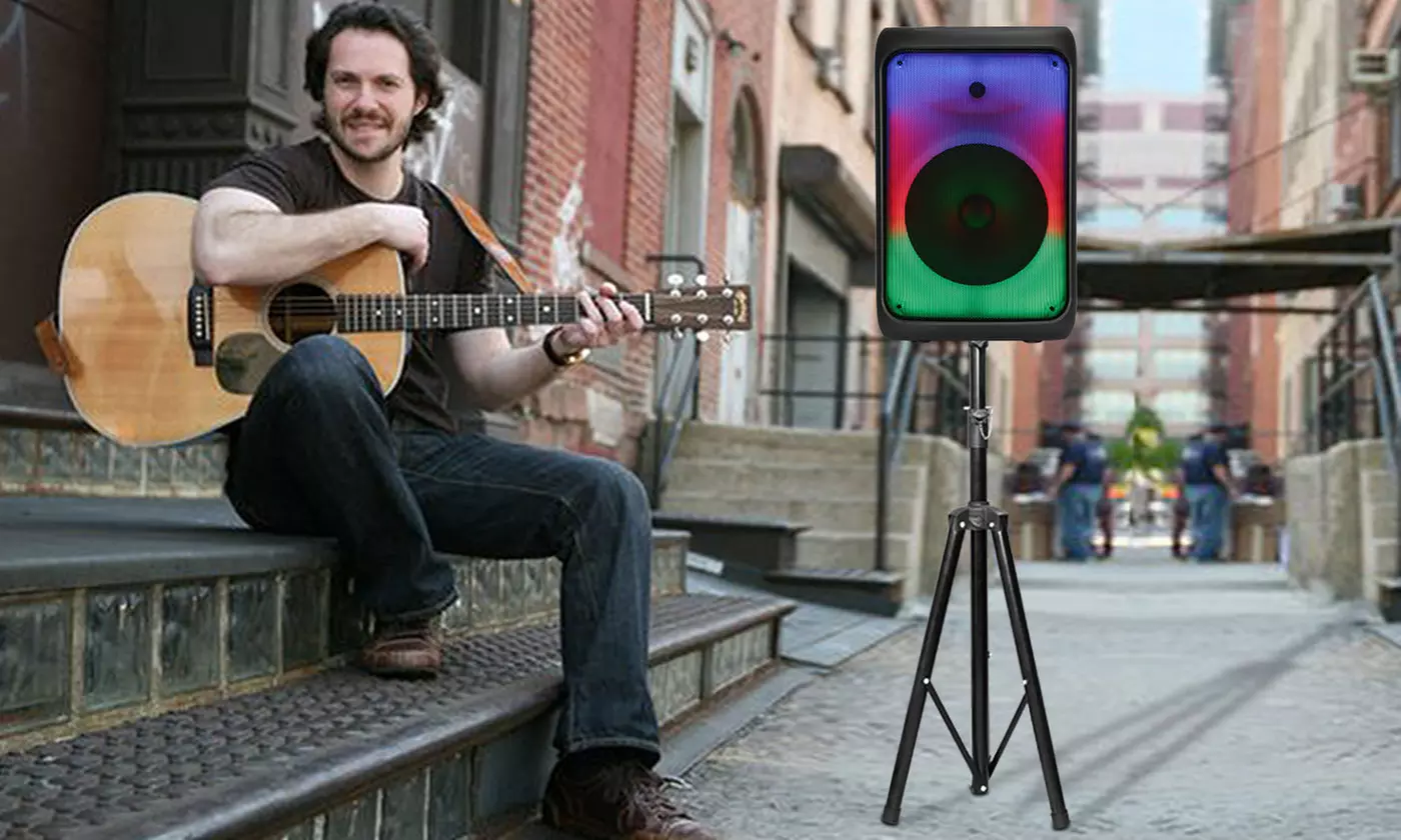 Kocaso Portable Bluetooth Party Speaker Karaoke Speaker with Colorful Lights