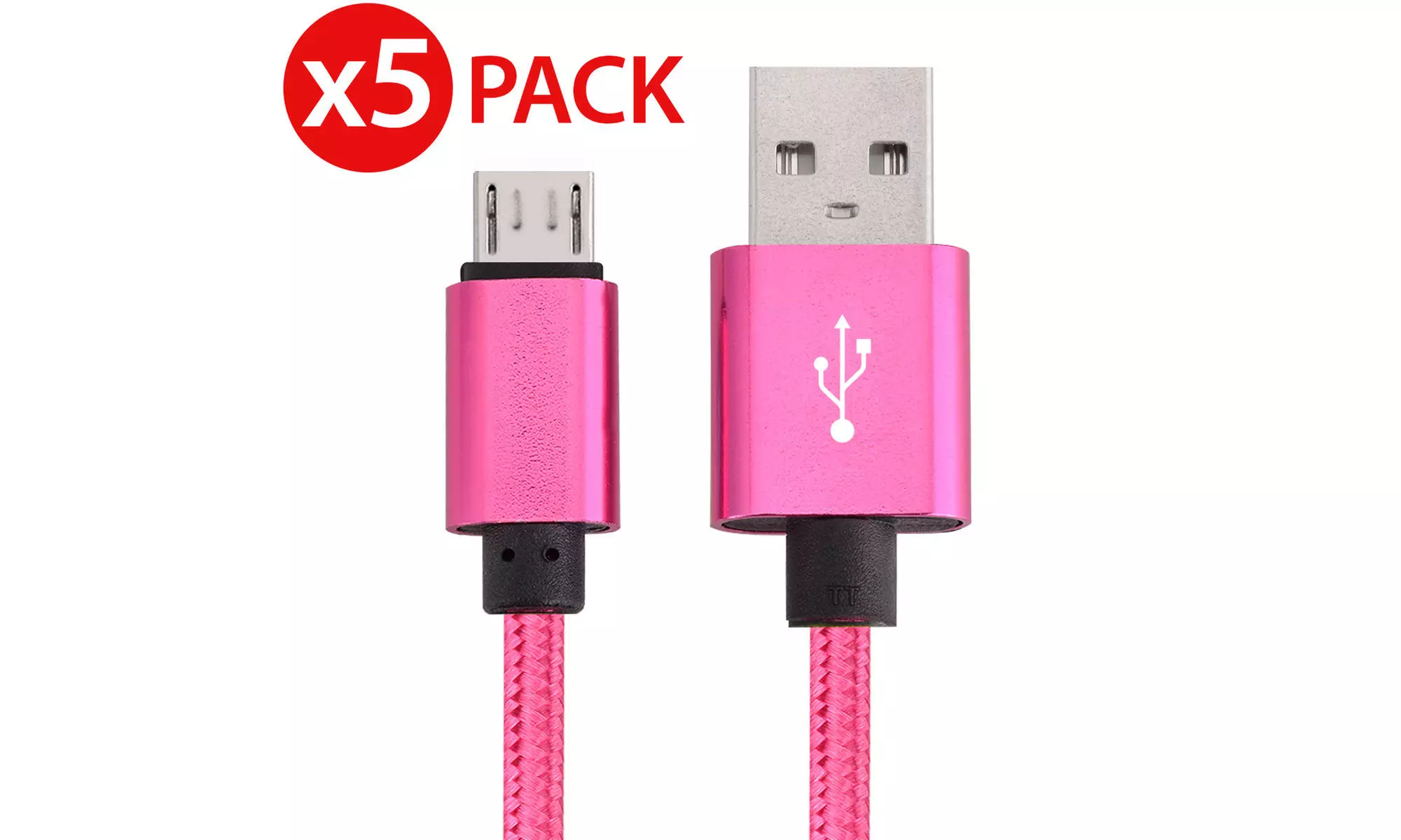 5x Micro USB Charger Sync Data Cable Braided For Samsung Galaxy S7 S6 S4 Note 5 - Primary Image