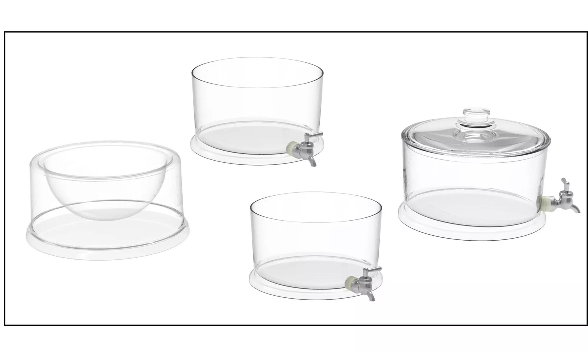 Multi-Tier Beverage Dispenser -Stackable Layers with Spigots & Ice Chilling Bowl - Primary Image