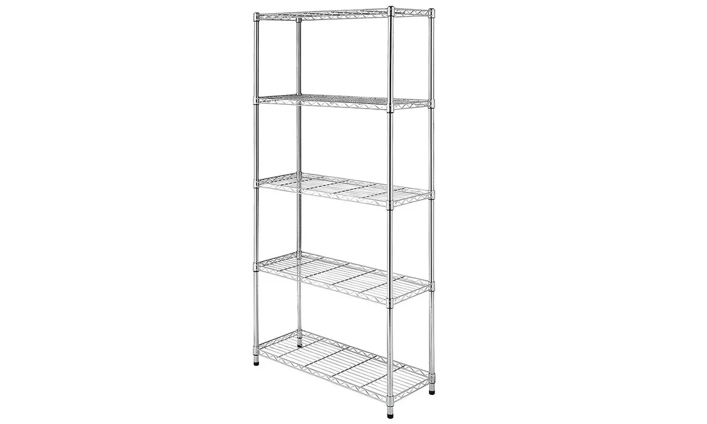 3/4/5-Tier Commercial Chrome Shelving Rack Adjustable Shelf Storage
