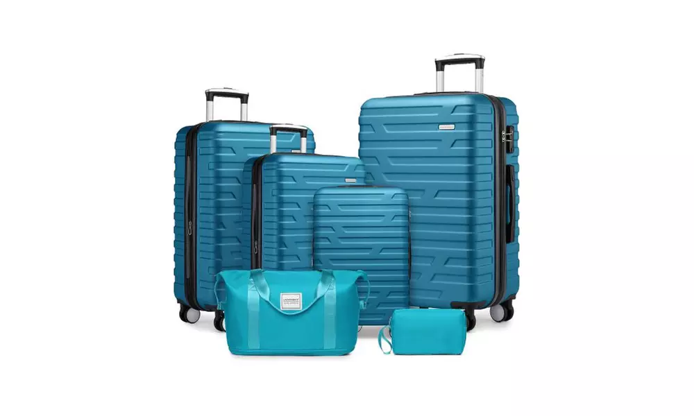 Six-Piece Luggage Set with Expandable Suitcases