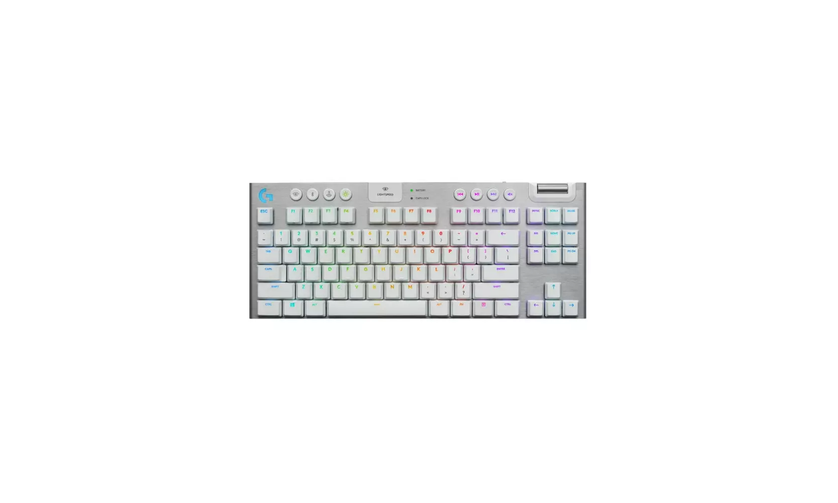 Logitech G915 TKL Tenkeyless Wireless RGB Mechanical Gaming Keyboard (White) - Primary Image