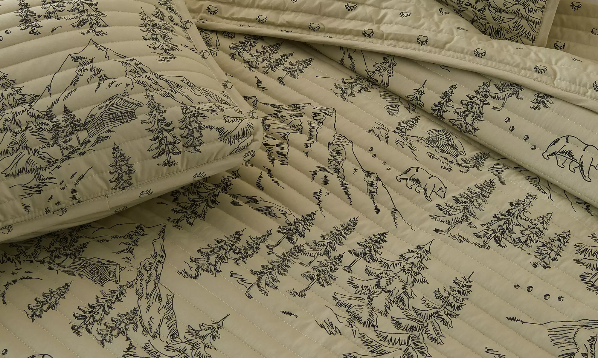 Reversible Winter Printed Quilt Set with Shams (2 or 3-Piece)