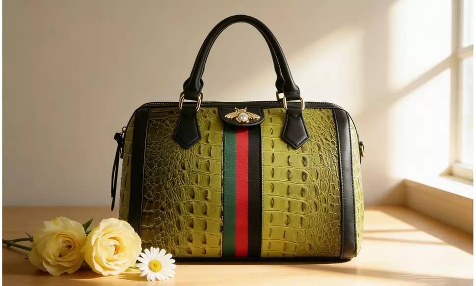 Large capacity Satchel handbag shoulder bag with Detachable Crossbody Strap