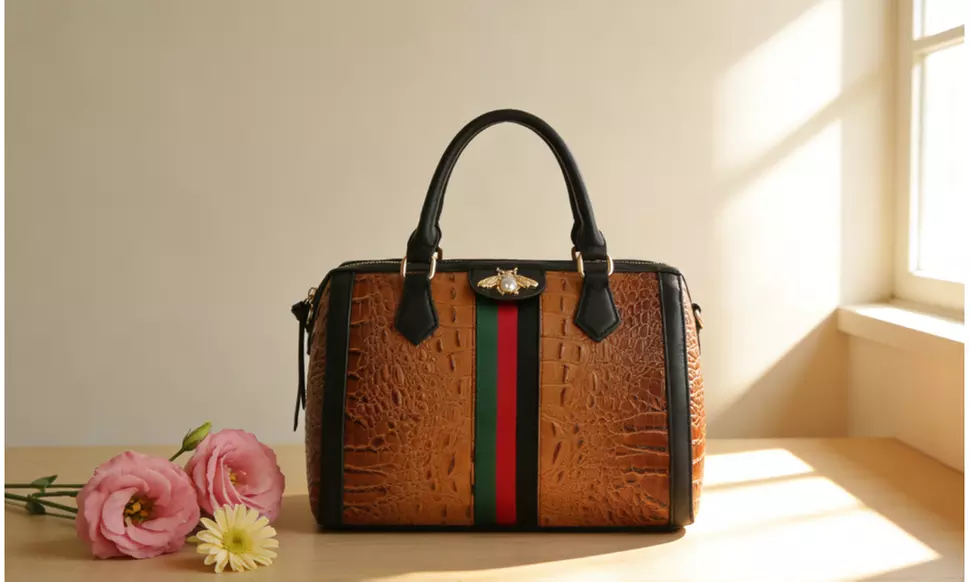 Large capacity Satchel handbag shoulder bag with Detachable Crossbody Strap