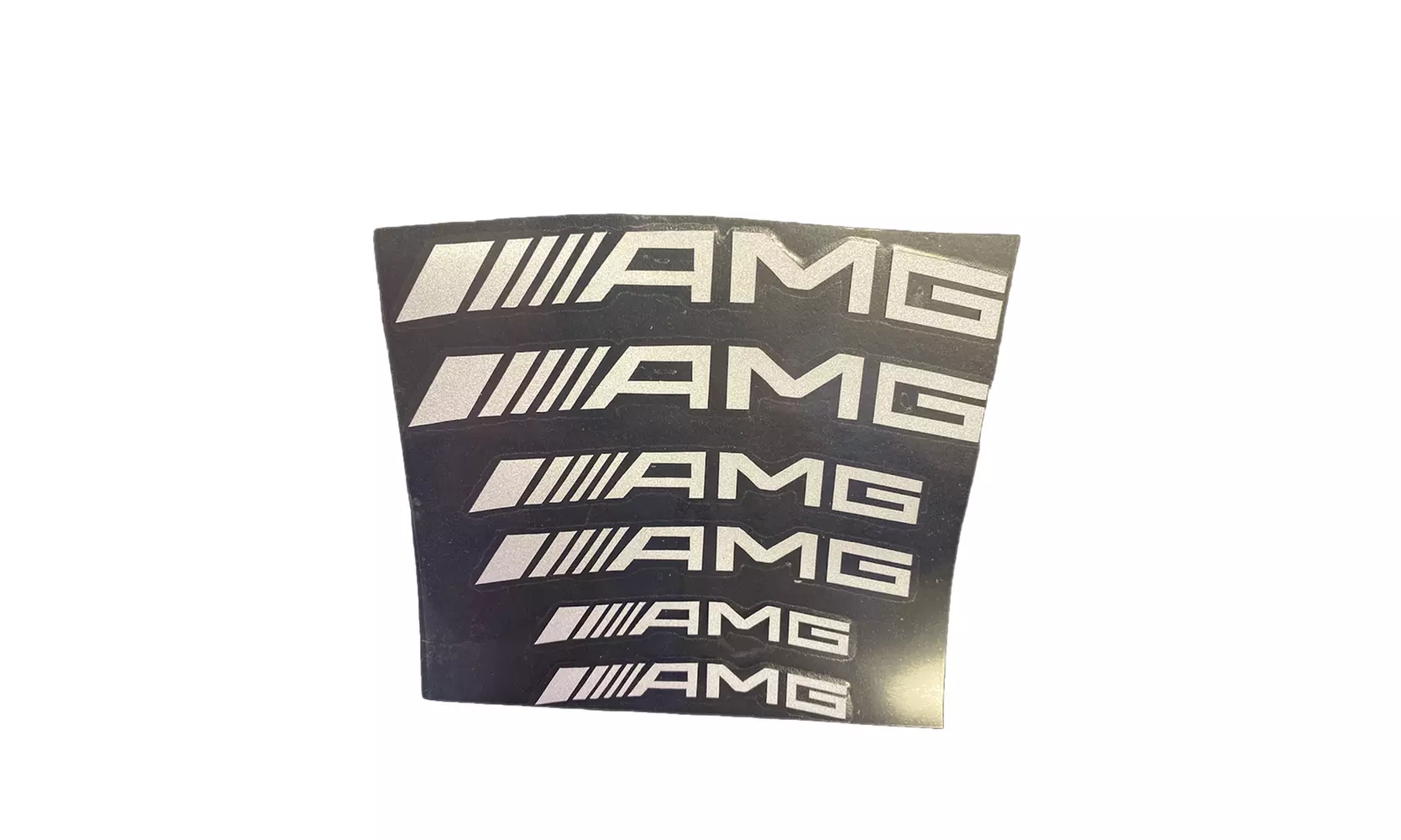 US 1-2 Set of 6 Pc Curved AMG Vehicle Brake Caliper Decal Sticker Race Sport Car - Primary Image