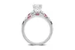 1 1/4 Cttw Diamond and Pink Sapphire Bridal Ring set in 14K  Gold by DiamondMuse - Second Medium