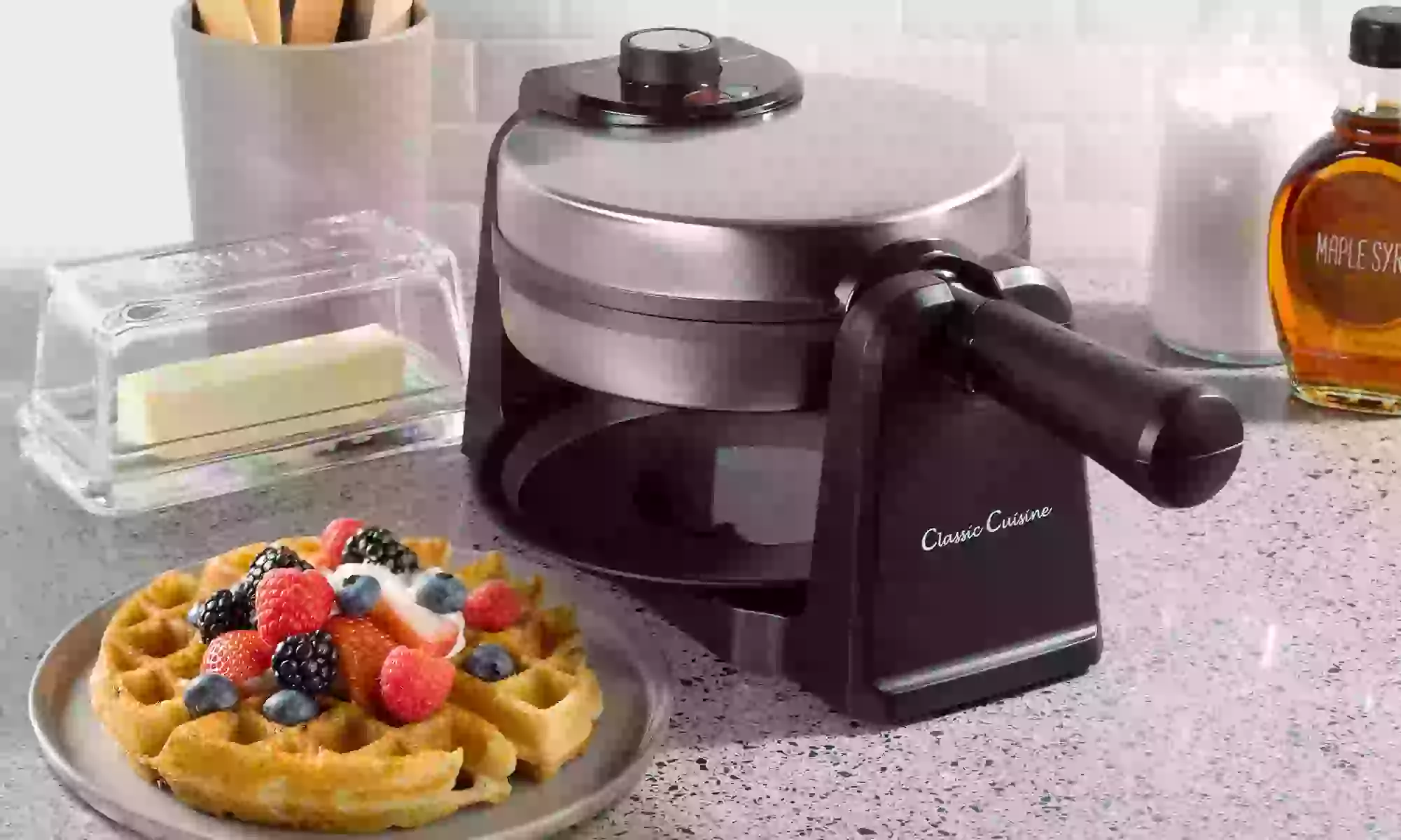 Classic Cuisine Waffle Iron Classic 180 Rotation Flip Nonstick Waffle Maker - Primary Image