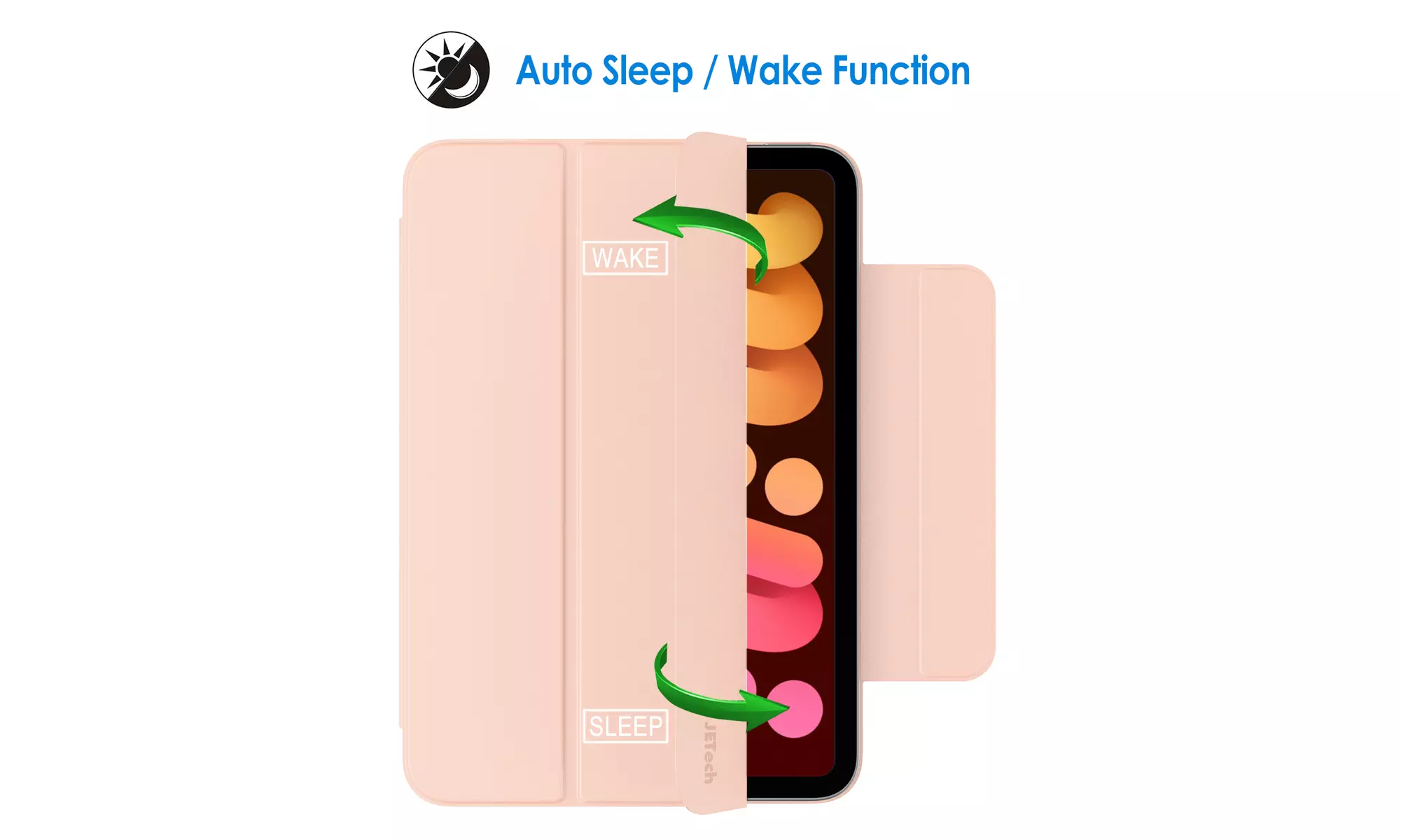 Case for iPad Mini 6 (2021 Model), Magnetic Attachment, Auto Wake/Sleep