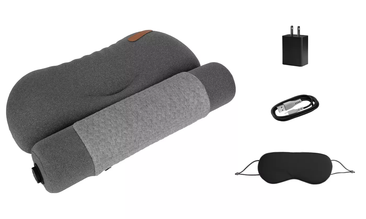 Massage Heated Neck & Lumbar Support Pillow Set