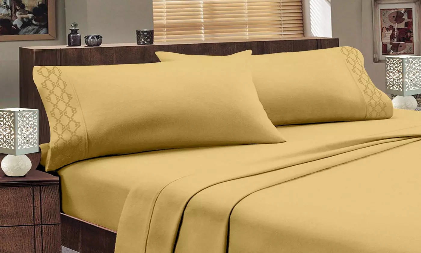 Home Sweet Home Extra Soft Deep Pocket Embroidered Sheet Set