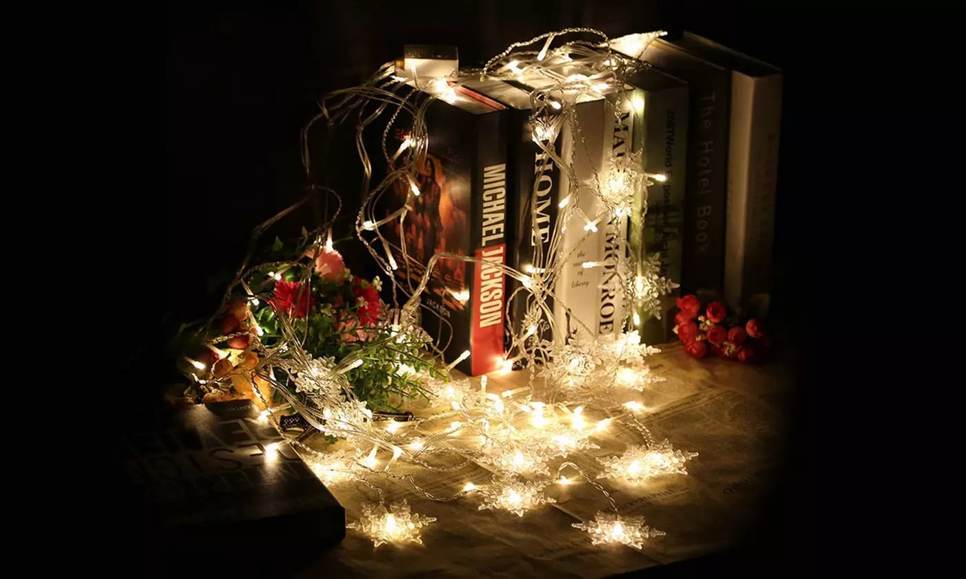 96 LED Christmas Snowflake LED Curtain String Lights Window Curtain Lights