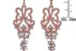 Suzy Levian Rosed Sterling Silver Cubic Zirconia Dangle Butterfly Earrings - Second Medium