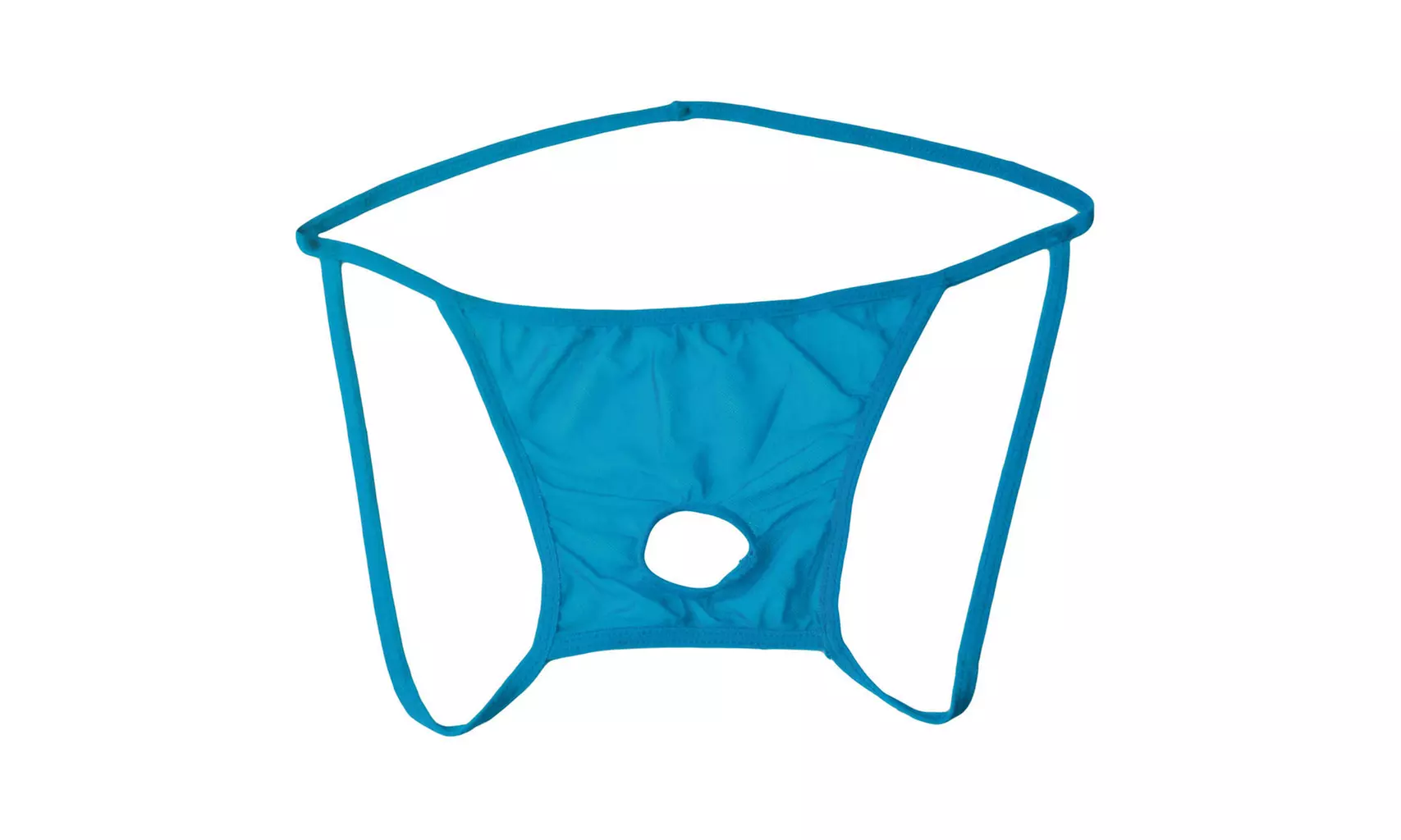 Men'S Open Front Mesh Briefs T Back Thong Blue Black - Primary Image