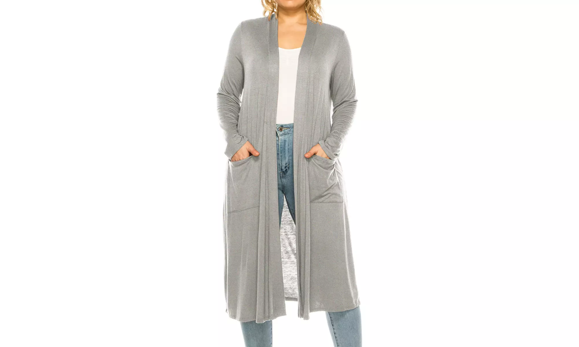 MOA Collection Women's Plus Size Long Sweater Cardigan