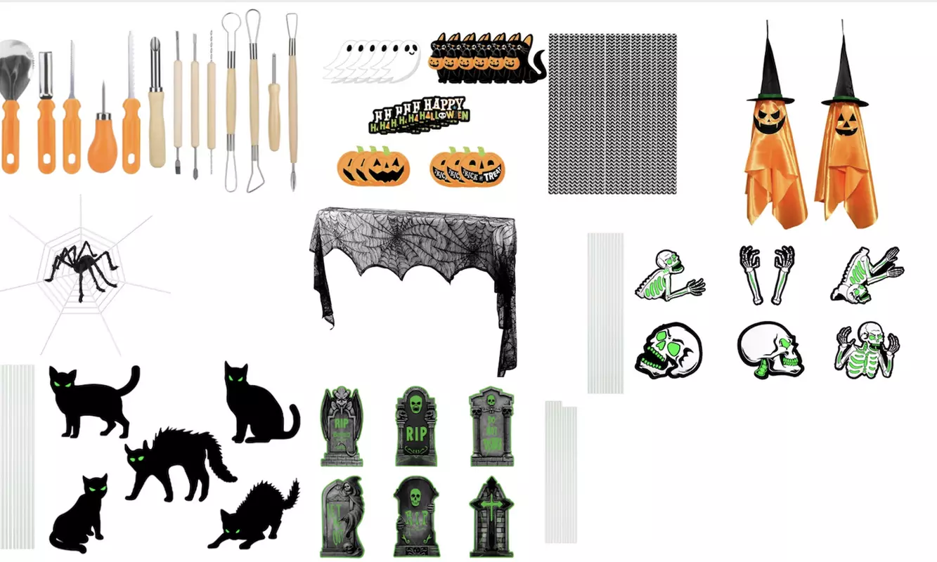 iMounTEK Halloween Essentials: Spooky Décor, Pumpkin Kit & Party Accessories