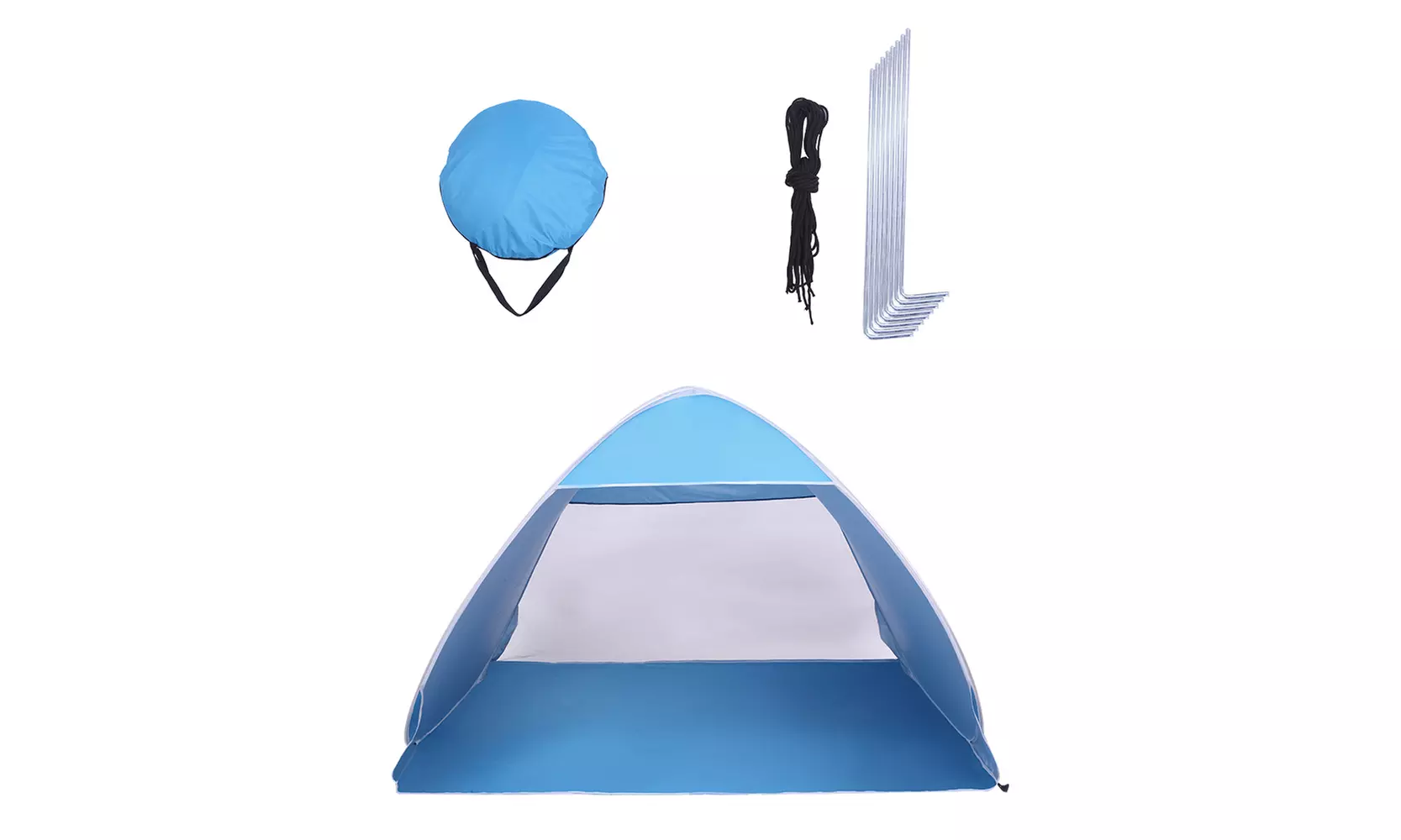  Beach Tent Sun Umbrella 2-3 Person Fishing Beach Shelter Blue - Primary Image