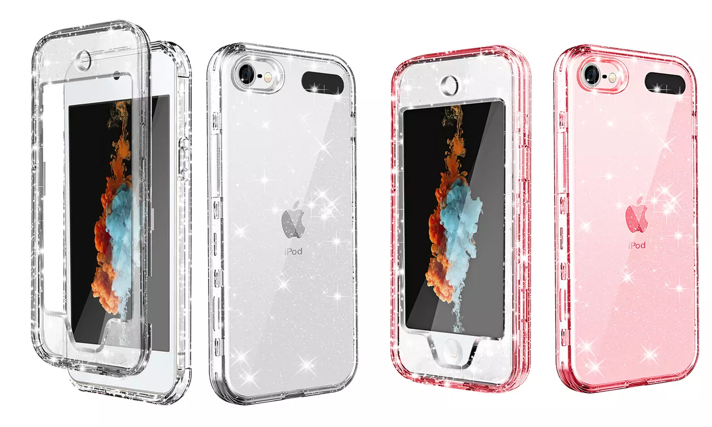 AICase Bling Soft TPU 3 in 1Bumper PC Back Hybrid Case For iPod Touch 7/6/5 - Primary Image