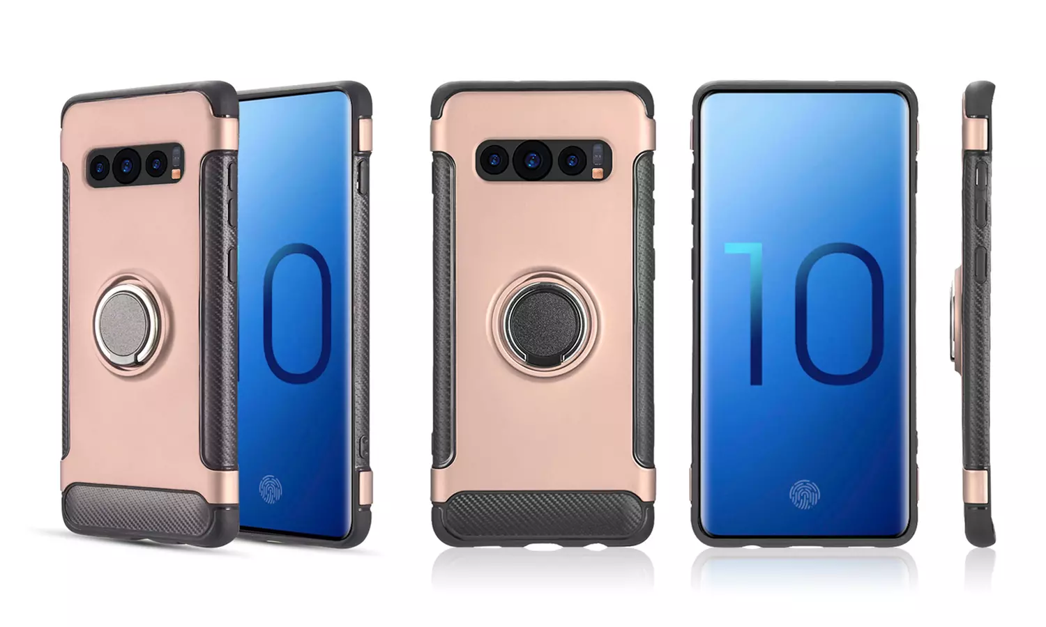 Carbon Fiber Border with Ring Case for Samsung Galaxy S10 / S10 Plus, S10e Lite - Second Medium