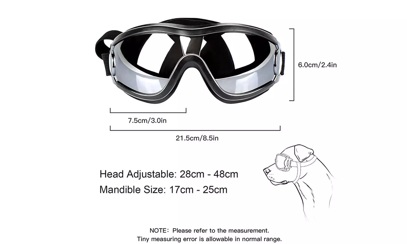 Dog Goggles Cool Sunglasses Large UV Protection Adjustable Strap Dog Glasses Pet