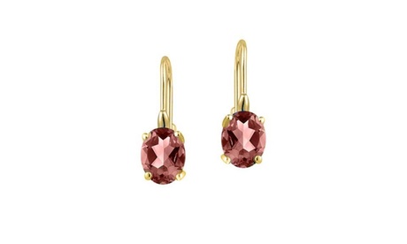 2.00 CTTW Genuine Garnet Oval Leverback Earrings In 18k Yellow Gold 2 Ct Brass Garnet