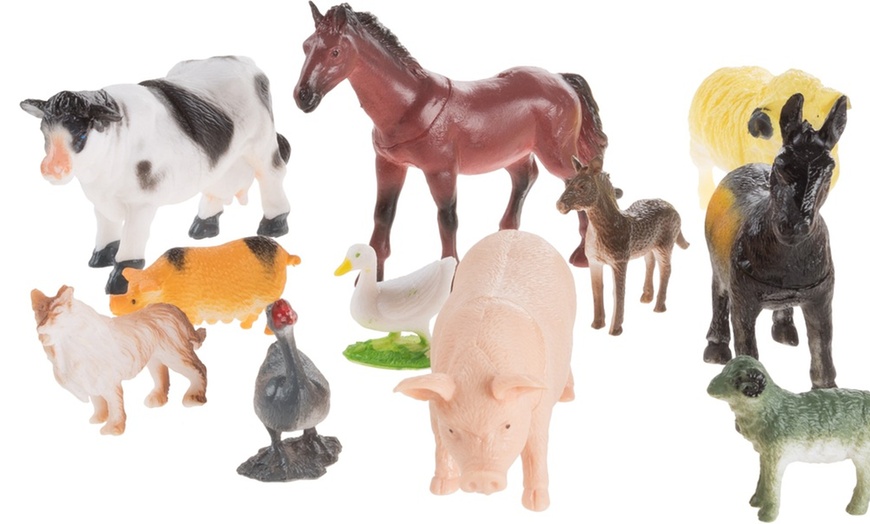 Hey! Play! Toy Farm Animal Figures and Barnyard Accessories Set | Groupon