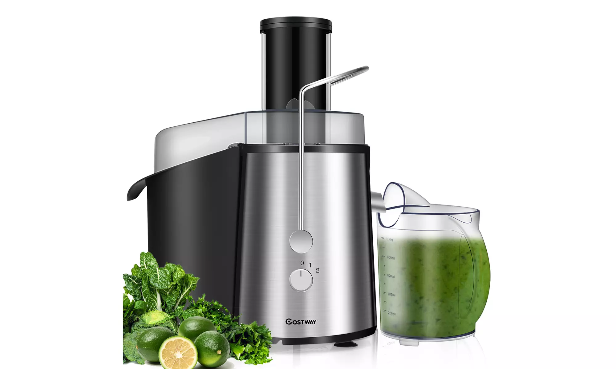 Electric Juicer Wide Mouth Fruit & Vegetable Centrifugal Juice Extractor 2 Speed