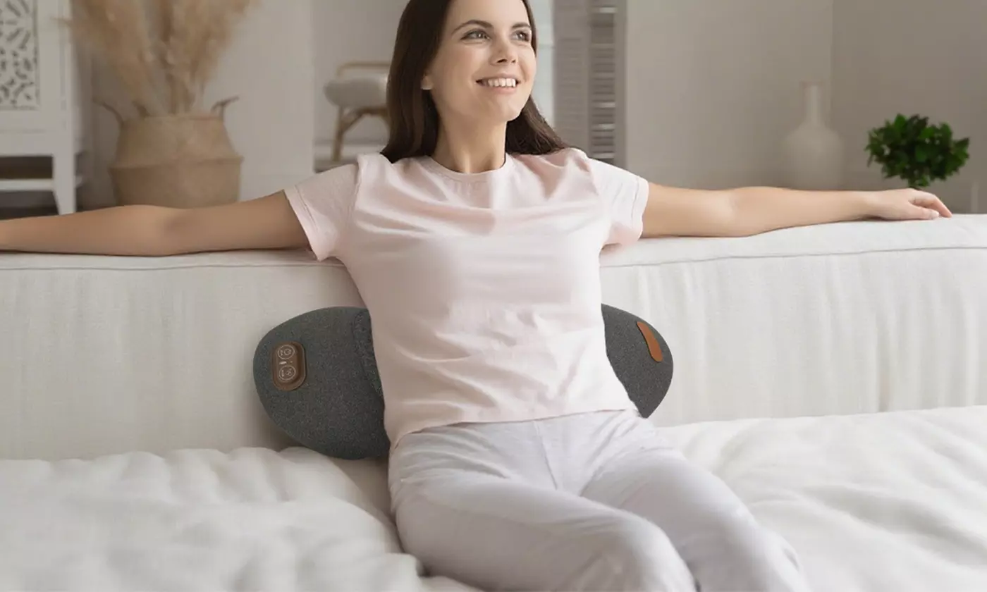 Massage Heated Neck & Lumbar Support Pillow Set