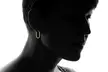 14kt Solid Gold Rounded Rectangular Hoop - Second Medium