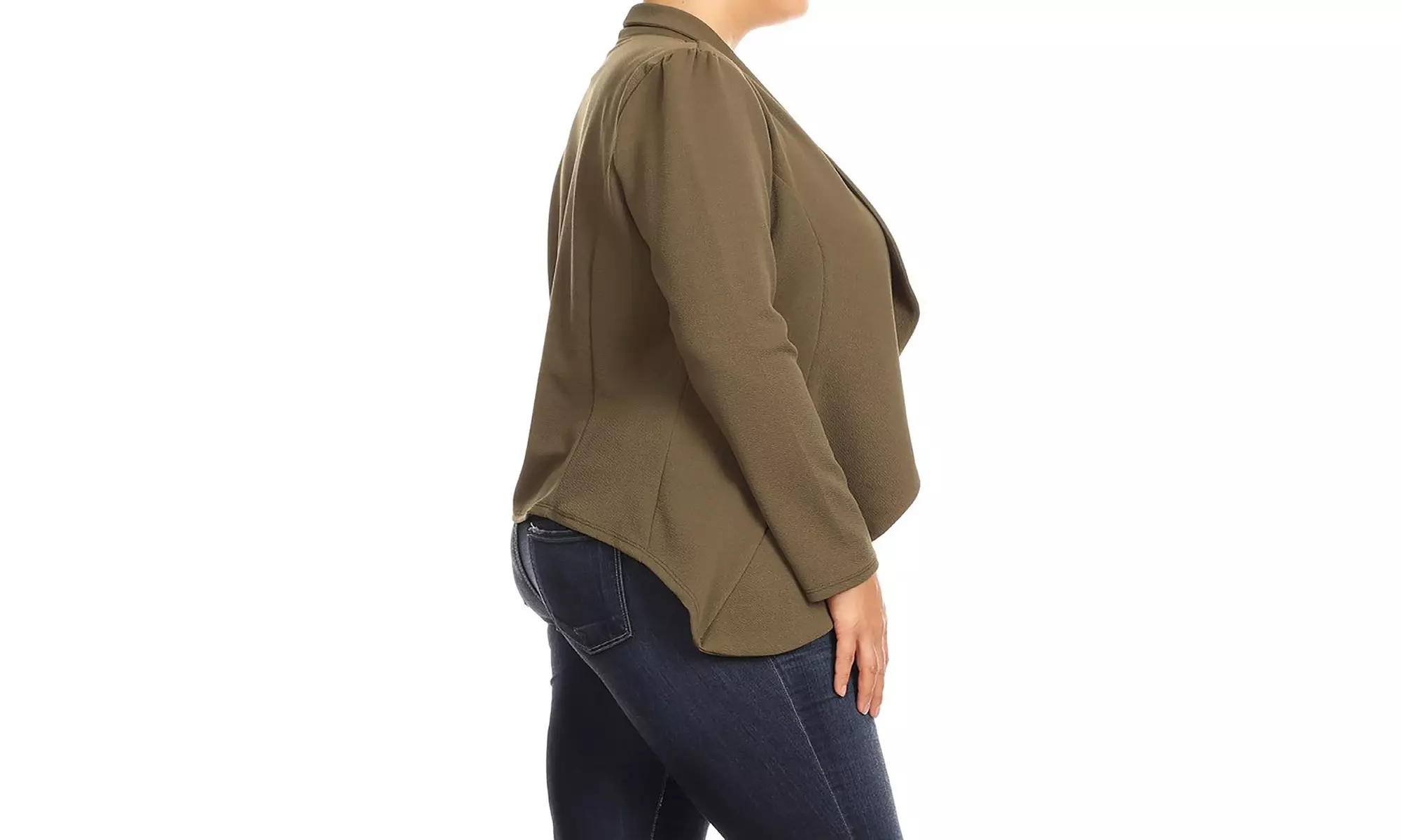 MOA Collection Womens Open Front Blazer with Plus Size