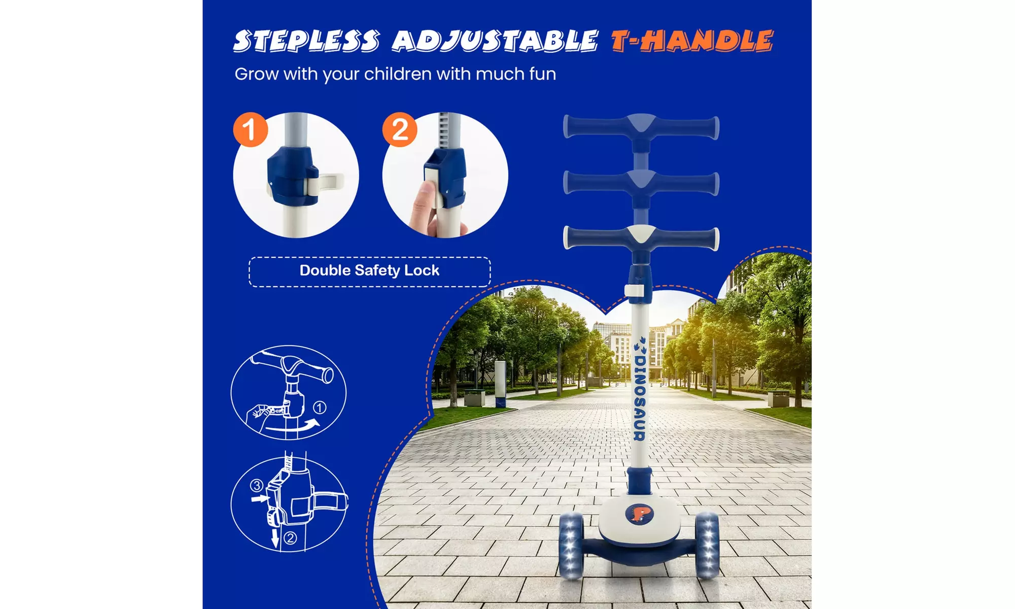 Costway 3-Wheel Kids Scooter Toddler Folding Balancing Kick Scooter