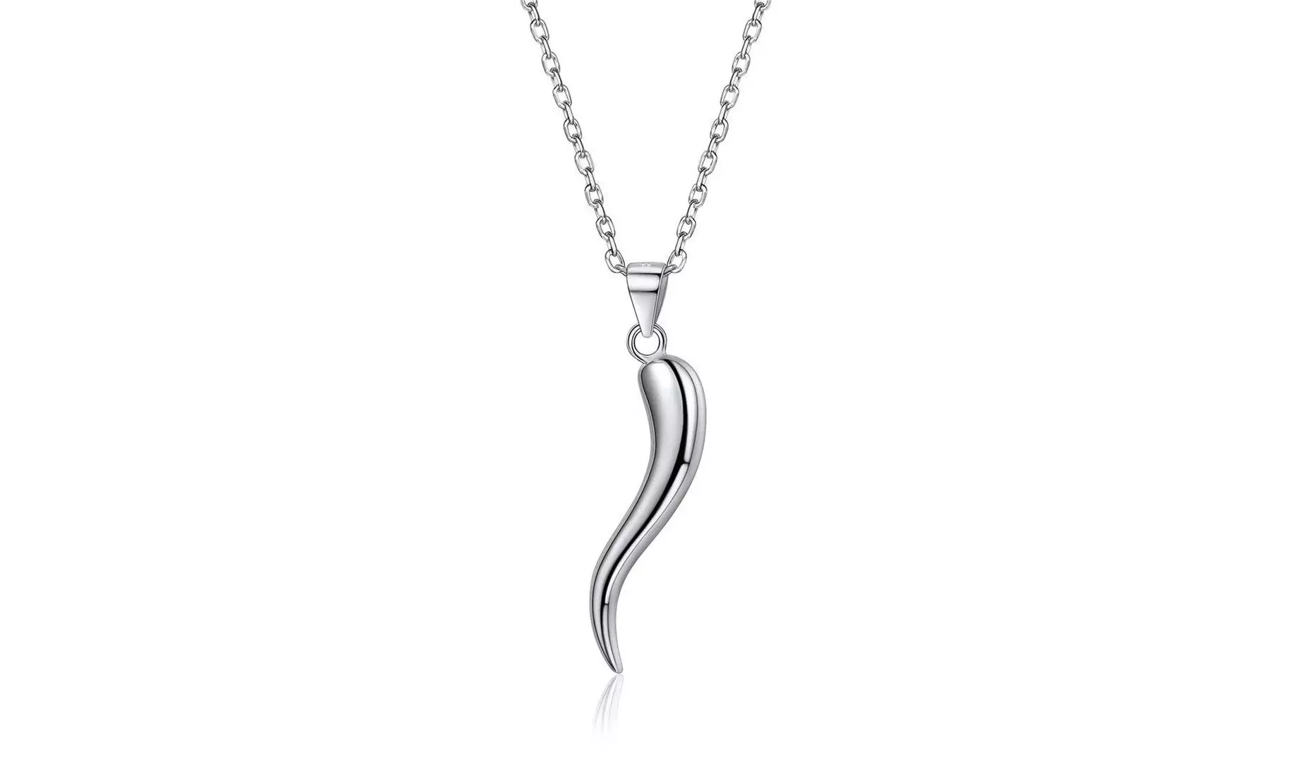 Sterling Silver Italian Horn Necklace