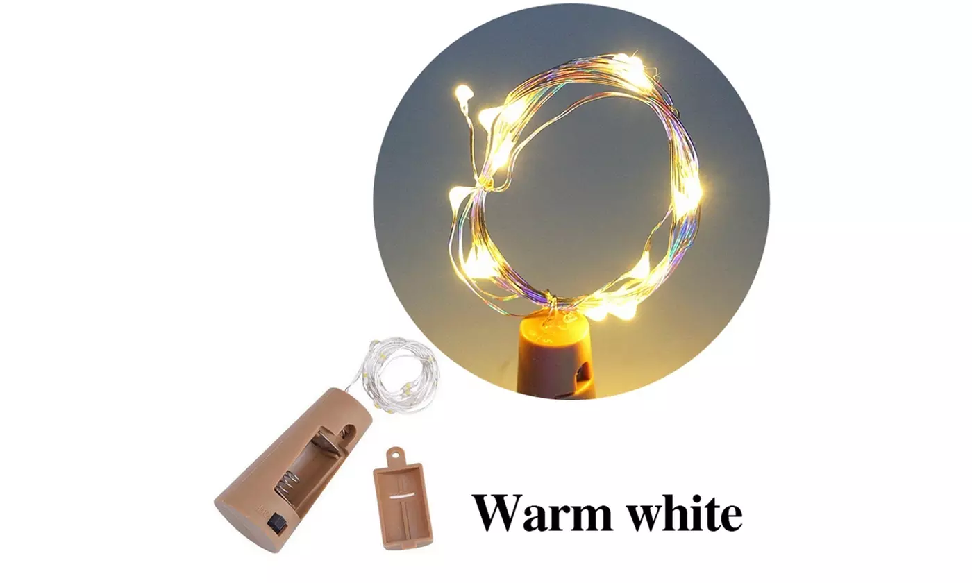 6 Pack 20 LED Wine Bottle Cork Lamp Fairy String  Lights for DIY Wedding Party