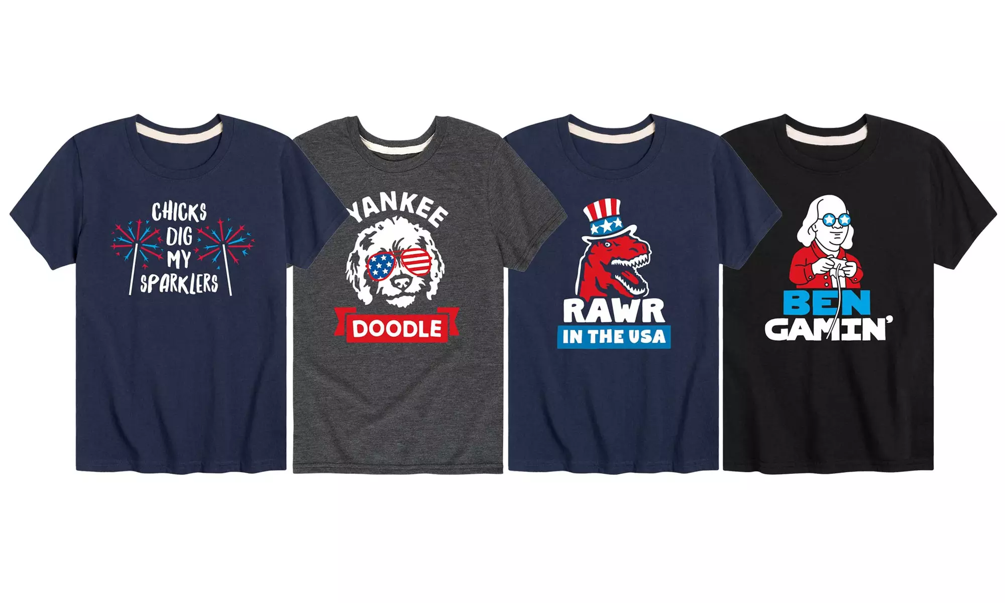 Toddler And Youth Red, White & Blue Tees  - Primary Image