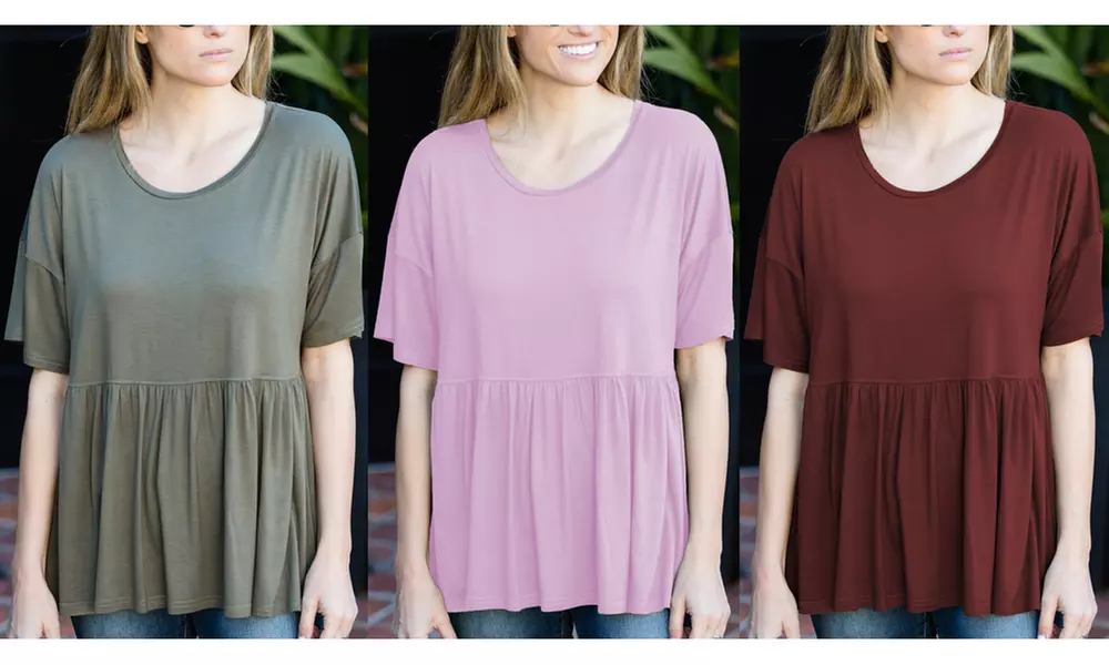 Reflection Women's Peplum Tee. Plus Sizes Available. - Primary Image