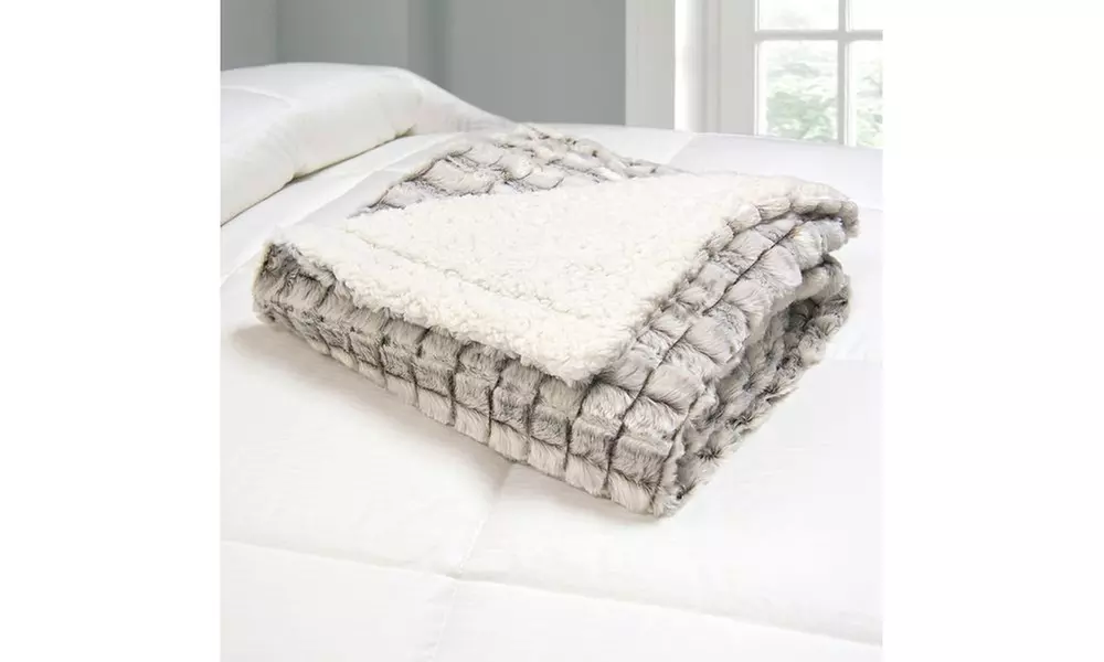 Hotel Peninsula Micromink to Sherpa Reversible Throw (1- or 2-Pack) - Second Medium