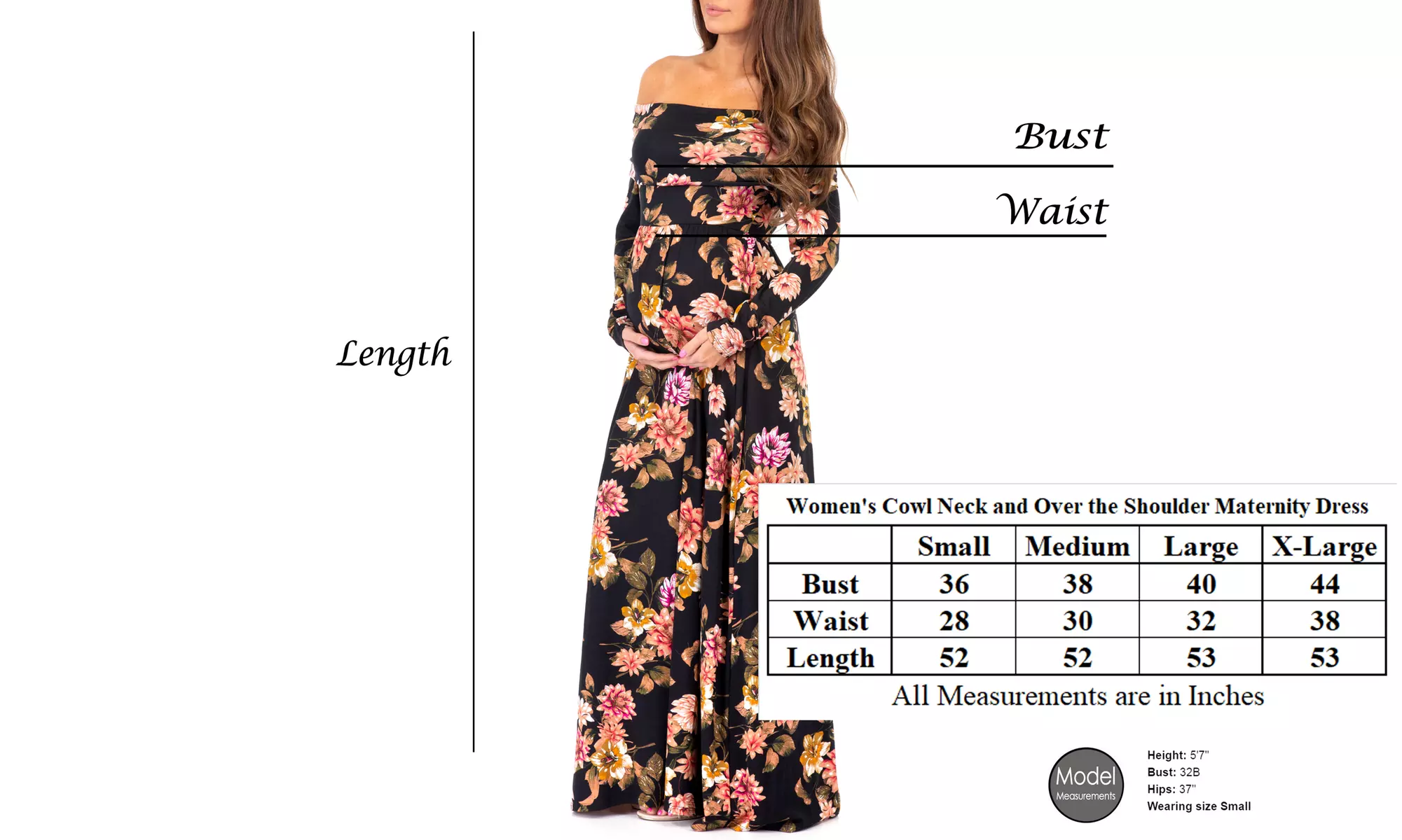 Women's Cowl Neck and Over-the-Shoulder Maternity Dresses - Primary Image