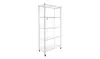 Multi-function Wheeled Iron Five-layer Folding Storage Rack White