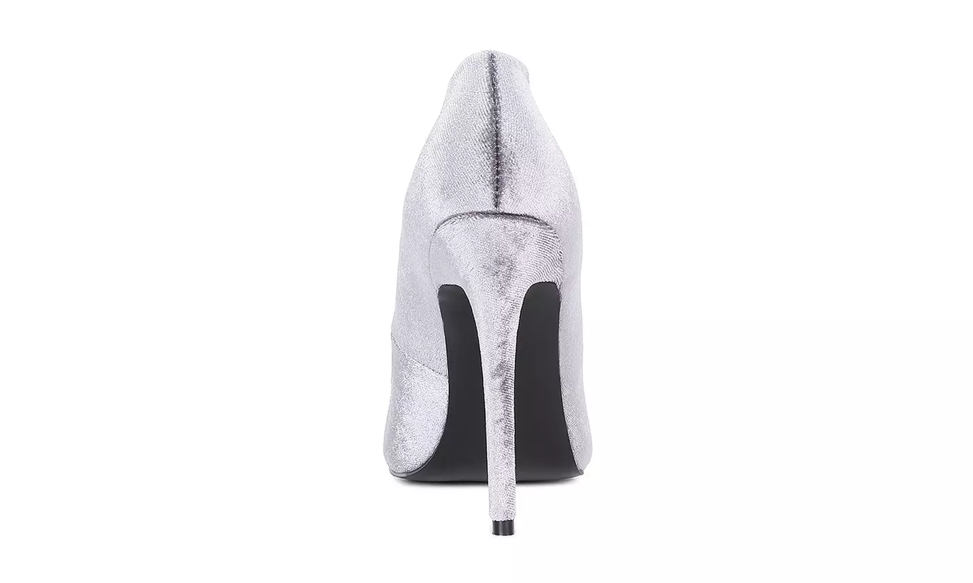 London Rag Janessa Velvet Stiletto Heel Pumps