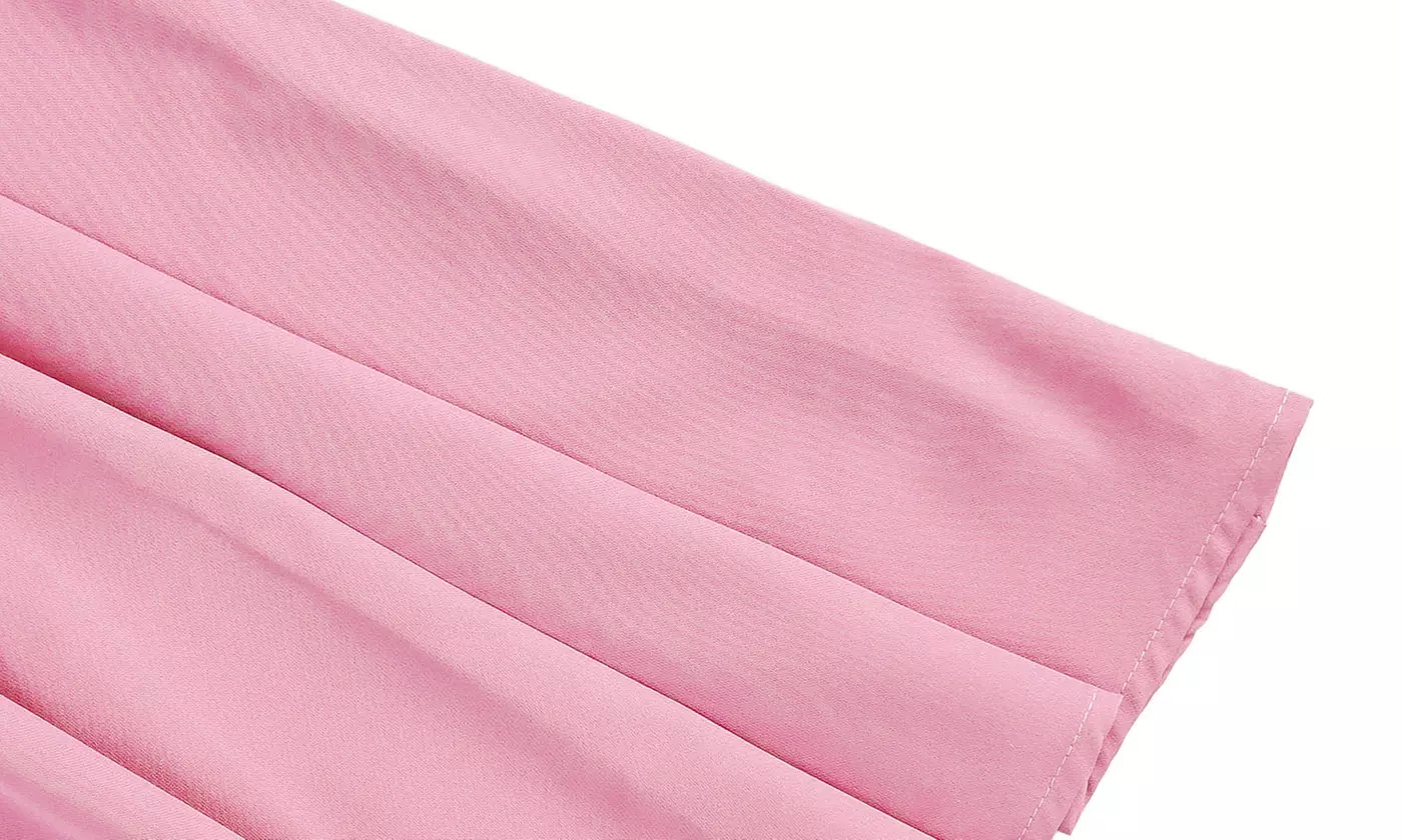 Bow-Front Maternity Dress Puff Sleeves Flowy A-Line Skirt Baby Shower Dress