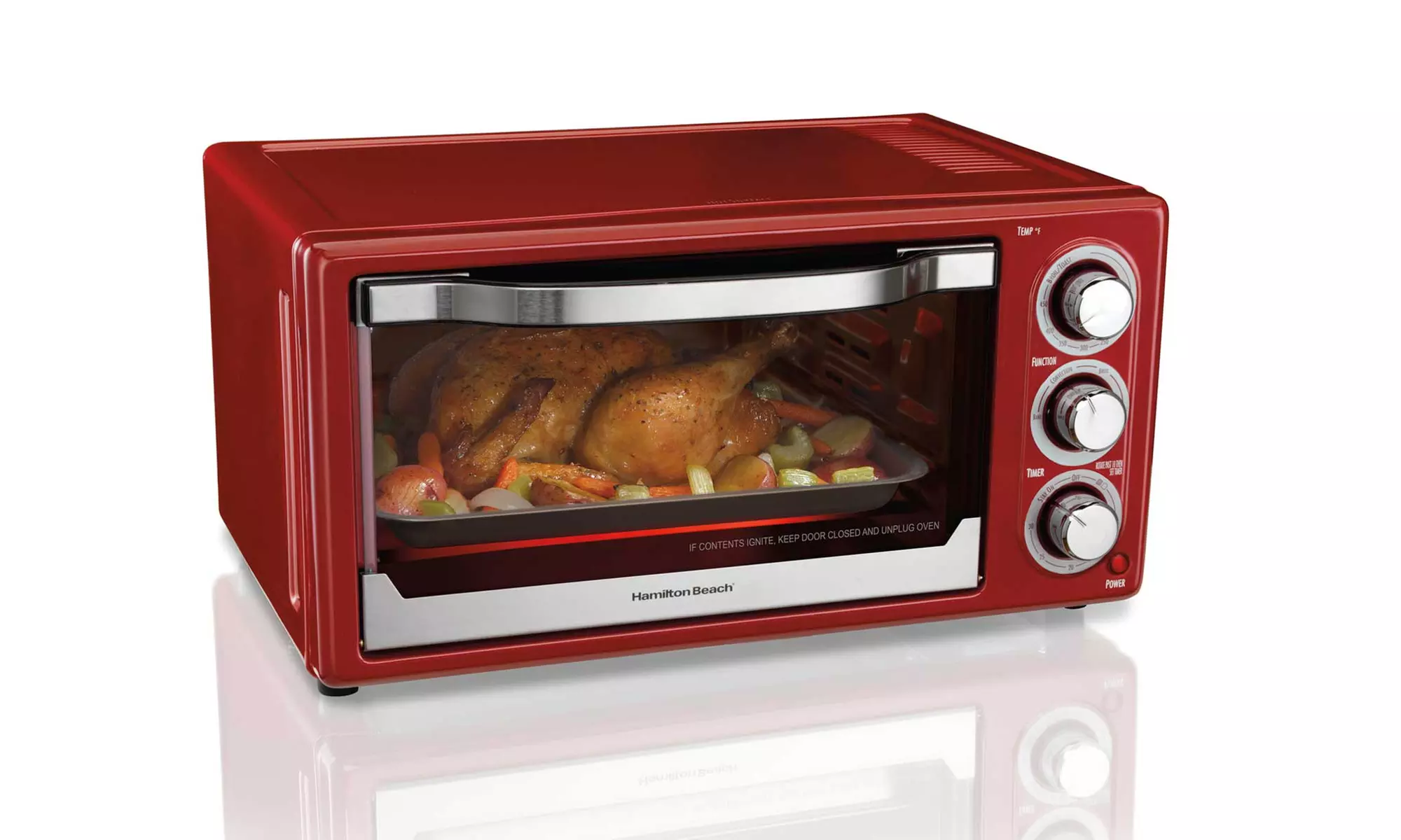 Hamilton Beach 6 Slice Toaster Convection/Broiler Oven, Red Model# 31514 - Primary Image