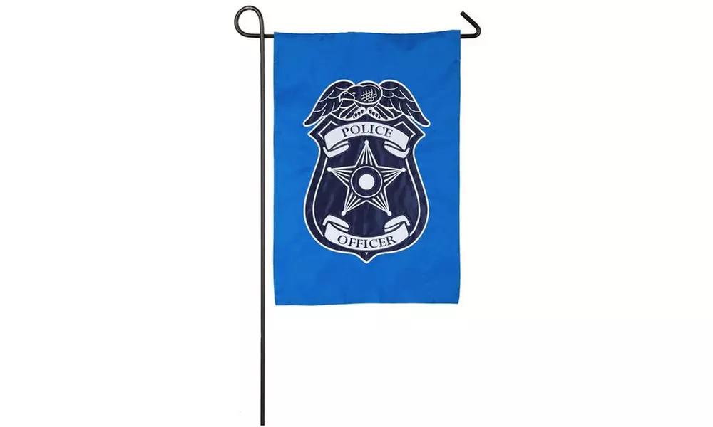 Police and Fire Department Garden Applique Flag - Primary Image