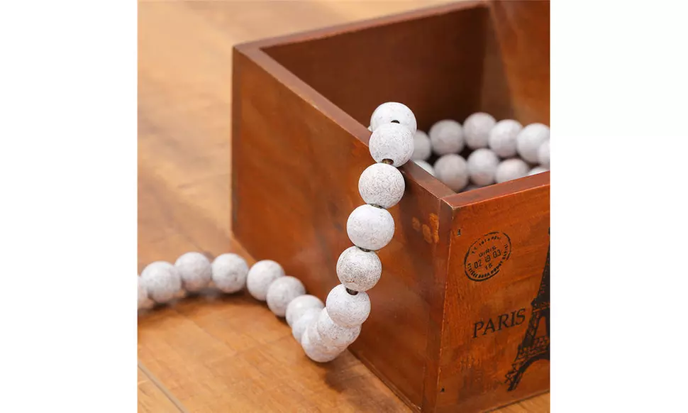 Wood Bead Farmhouse Country Beads Holiday Decoration Wall Hanging Prayer Beads