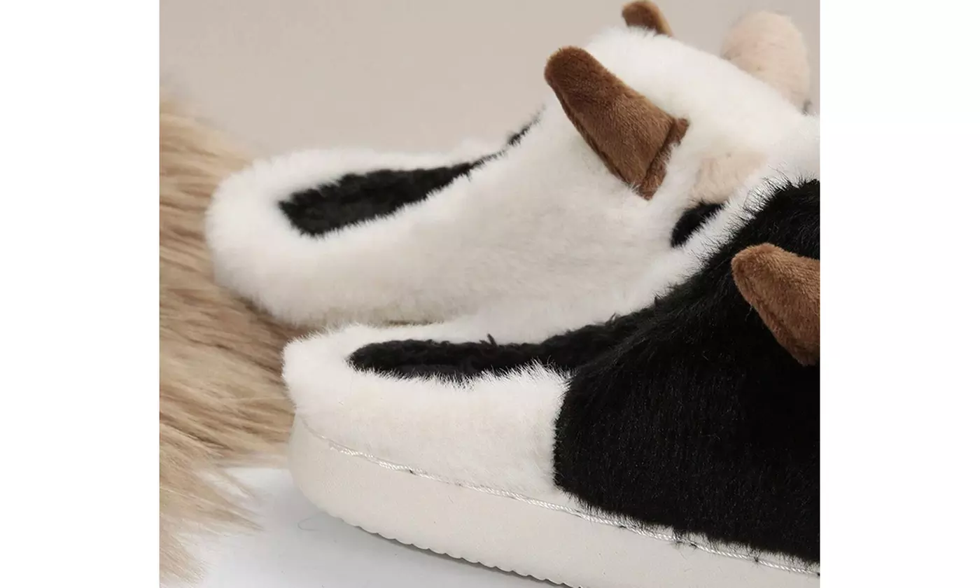  Women's Cute Cow Slippers