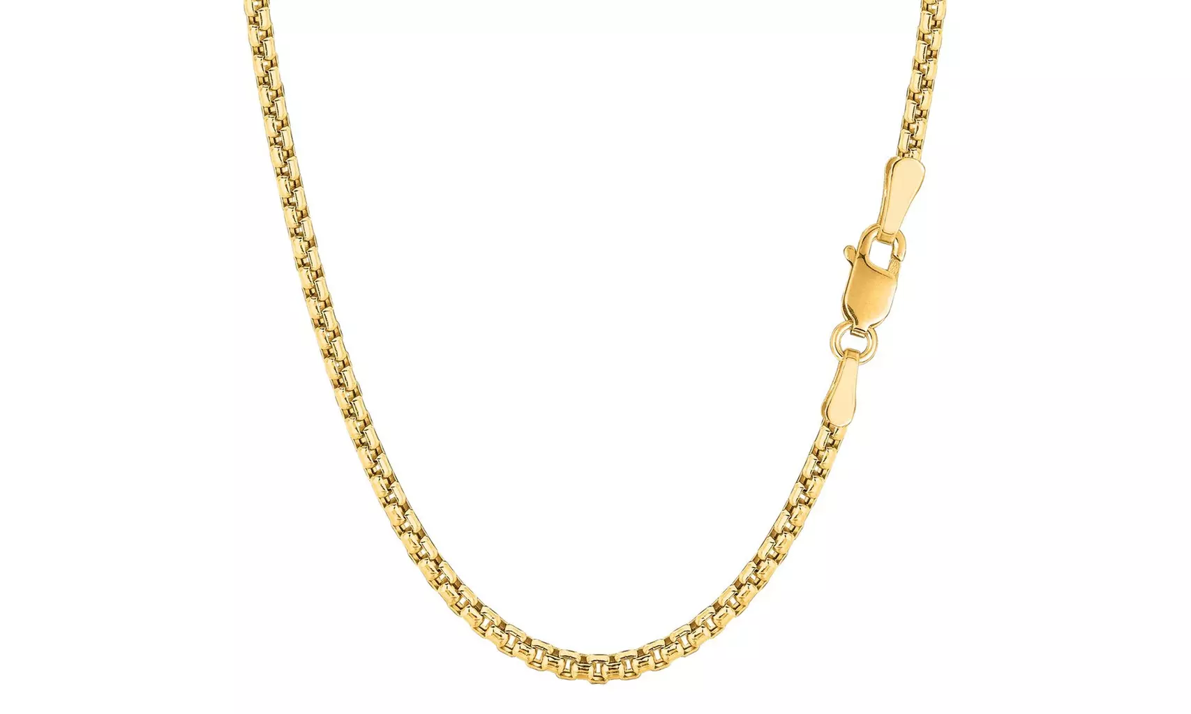 14kt Gold 18" Yellow Finish 3.4mm Shiny Round Round Box Chain with Lobster Clasp - Primary Image